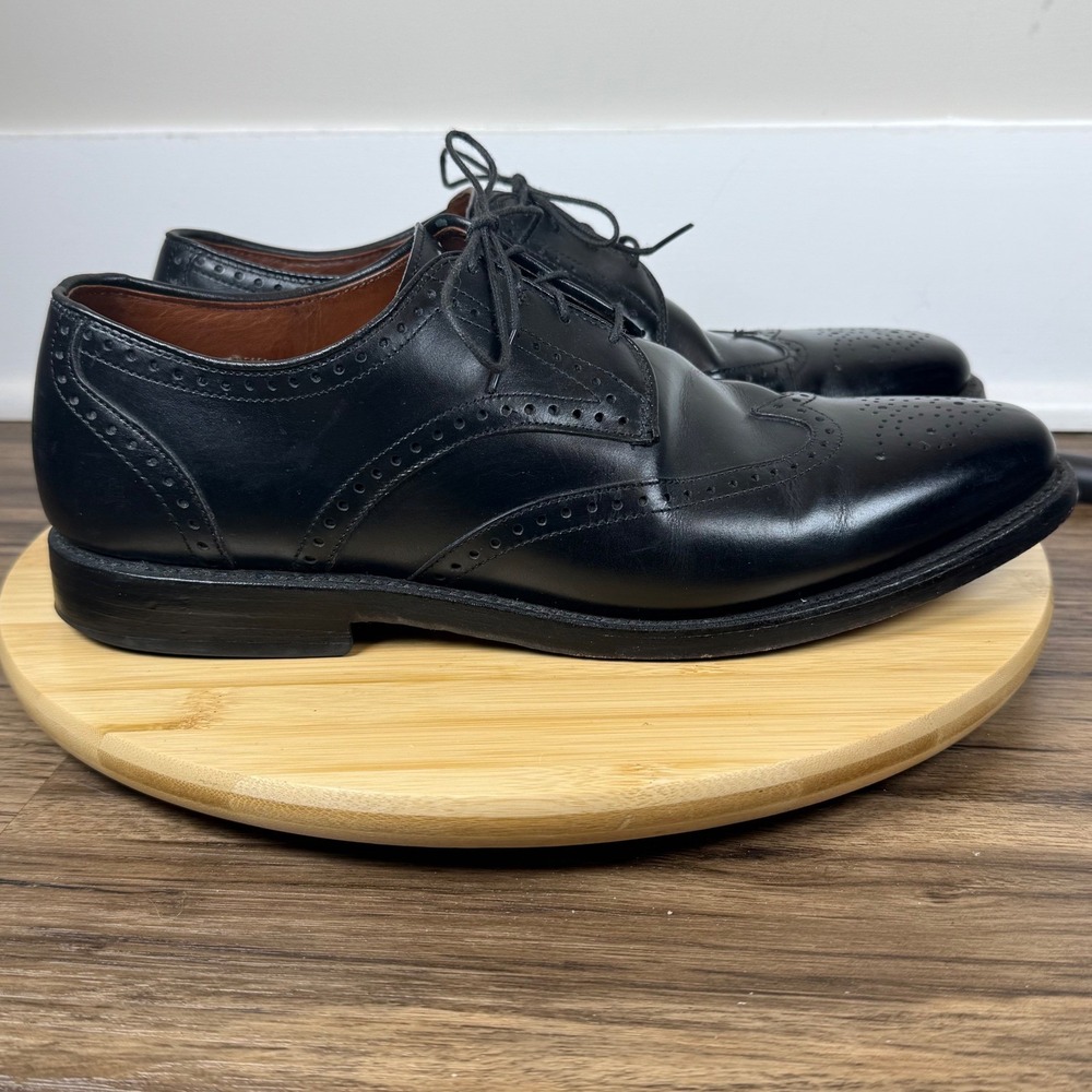 Allen Edmonds Sanford Wingtip Oxford Men's 10.5 D Black Leather Brogue Timeless